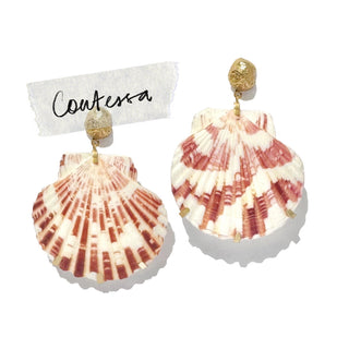 arge, sculptural natural sea shells with softly hammered 18k gold plated studs.