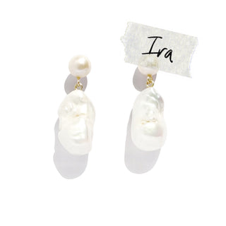 Classic freshwater pearl studs with a soft organic baroque pearl drops