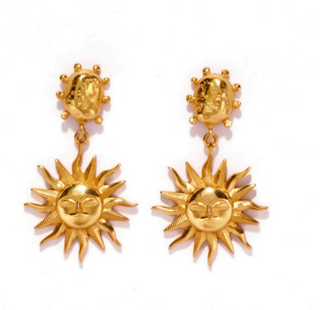PALOMA EARRINGS - SUN SHAPED DROP GOLD PLATED AFFORDABLE PREMIUM SUMMER EARRINGS